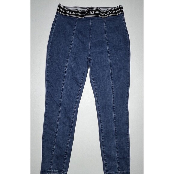 Denim - GUESS Skinny Jeans Elastic Waist Blue Stretch Denim Women's Size XL X Large